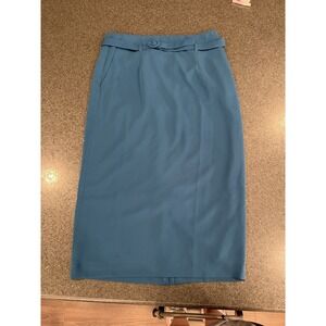 NEW Boden Christina Belted Midi Skirt Teal Size 10R Classic Work